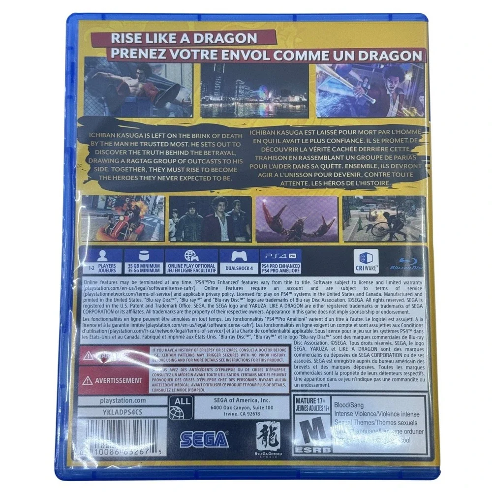 Yakuza Like a Dragon PS4 PlayStation 4 Sega Ryu Ga Gotoku Studio RPG Game